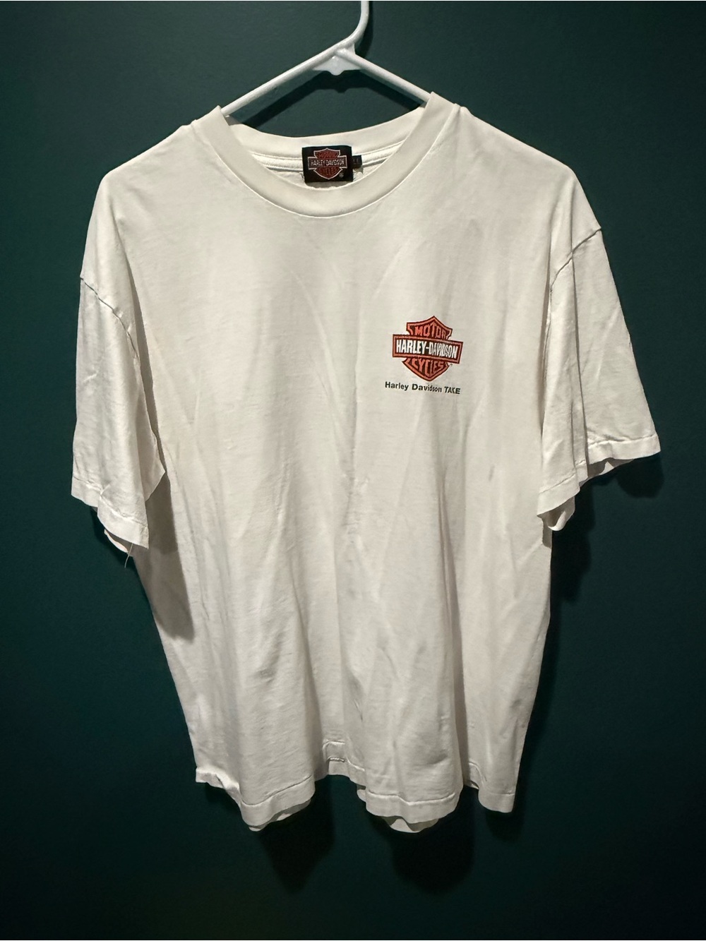 Harley-Davidson White Short Sleeve Tee with Orange Logo